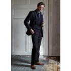 Tailored Fit Dawlish Navy Herringbone Wool Suit