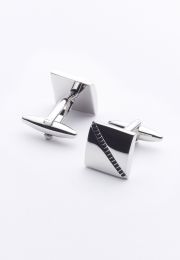 Black Diagonal Stripe Chrome Cufflinks