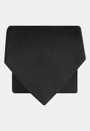 Black Twill Pure Silk Tie