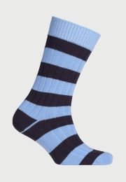 Cotton Rich Sky and Navy Striped Socks