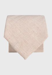 Pink Textured Linen Blend Tie