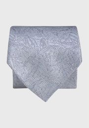 Pure Silk Sky Blue Tonal Leaf Jacquard Tie