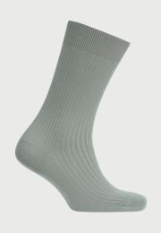 Sage Plain Rib Socks