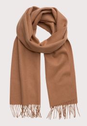 Plain Camel Lambswool Scarf