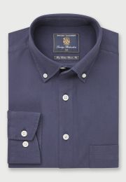 Navy Garment Washed Twill Classic Fit Shirt