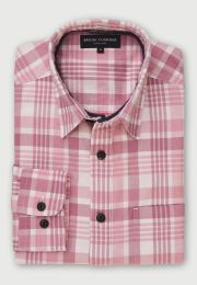 Regular Fit Rose Check Cotton Shirt