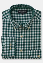 Tailored Fit Evergreen Gingham Cotton Shirt