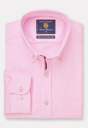 Regular and Tailored Fit Pink Stretch Cotton Oxford Shirt