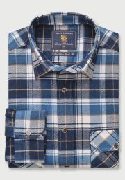 Navy Check Ã¢â‚¬ËœLumberjackÃ¢â‚¬â„¢ Brushed Cotton Overshirt