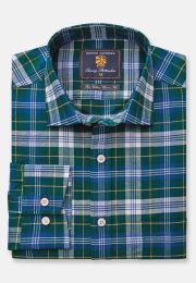 Regular Fit Green Tartan Cotton Shirt