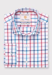 Regular Fit White Check Tattersall Cotton Shirt