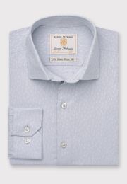 Regular and Tailored Fit Silver Grey Floral Cotton Shirt