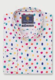 Tailored fit Multicolored Gems Cotton Shirt