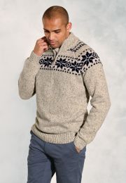 Aldred Oatmeal Fairisle Lambswool Sweater