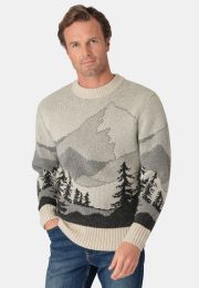 Alpine Scene Winter Stone Crew Neck Sweater