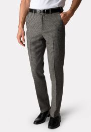 Regular Fit Argentina Charcoal Wool Blend Puppytooth Pants