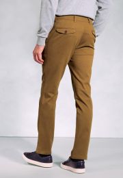 Regular Fit Aristotle Caramel Textured Cotton Stretch Chinos