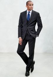 Tailored Fit Avalino Charcoal Suit - Vest Optional