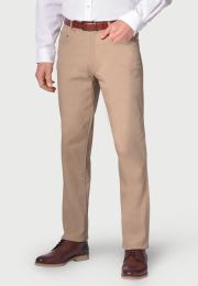 Tailored Fit Brunswick Sand Cotton Stretch Chino Jeans