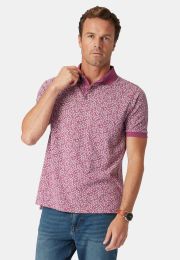 Bude Grape Pique Floral Print Polo Shirt