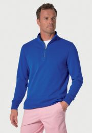 Cash Pure Cotton Cobalt Zip Neck Sweatshirt