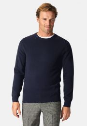 Navy Cashmere Crew Neck Sweater