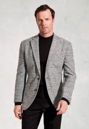 Tailored Fit Champion Grey Melange Knitted Wool Blend Sports Coat