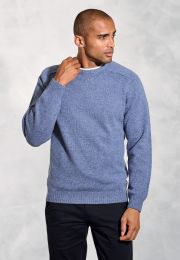 Charlbury Sky Blue Lambswool Crew Neck Sweater