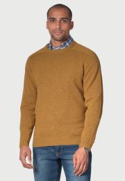 Charlbury Moss Lambswool Crew Neck Sweater