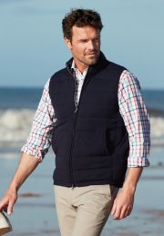 Cicero Navy Knitted Zip Through Vest