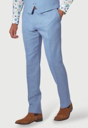 Tailored Fit Constable Sky Linen Mix Suit Pants