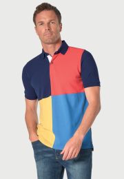 Drysdale Pure Cotton Harlequin Pique Polo Shirt