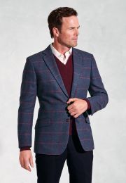 Regular Fit Edlingham Blue Check Wool Blend Sports Coat