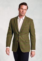 Regular Fit Edlingham Moss Check Wool Blend Sports Coat