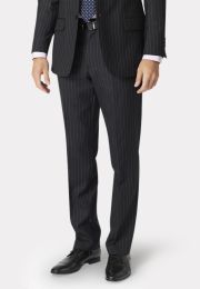 Regular Fit Epsom Grey Pinstripe Wool Suit Pants