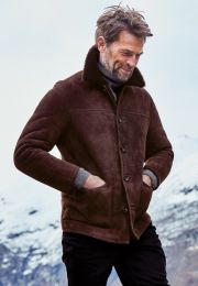 Exmoor Dark Brown Leather Shearling Jacket