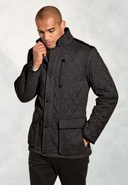 Hampson Charcoal Melange Quilted Coat