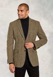 Regular Fit Hawley Chestnut Puppytooth Wool Sports Coat