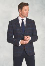 Tailored Fit Inverurie Navy Check Harris Tweed Sports Coat