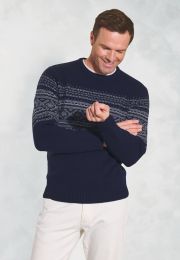 Larson Navy Fairisle Lambswool Sweater