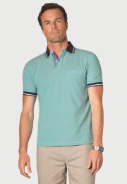 Menston Mint Melange Pique Cotton Polo Shirt