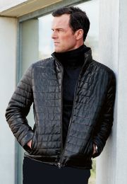 New Forest Black Leather Quilted Jacket