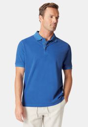 Overton Coral Garment Dyed Pique Polo Shirt