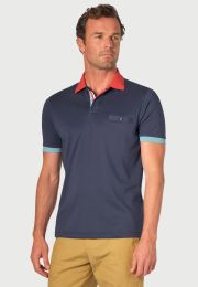 Oxshott Indigo Jersey Cotton Polo Shirt