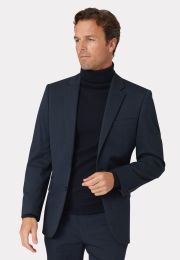 Tailored Fit Phoenix Navy Pin Dot Suit Jacket