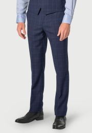 Tailored Fit Rivelin Navy Check Wool Rich Suit Pants