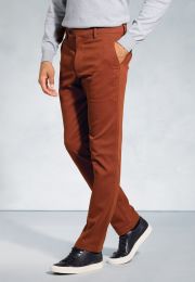 Regular Fit Seychelles Rust Cotton Blend Twill Pants