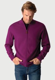 Somerset Plum Cotton Merino Zip Cardigan