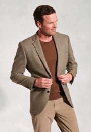 Tailored Fit Spencer Oatmeal Twill Wool Sports Coat