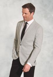 Tailored Fit Swinburn Grey Puppytooth Wool Blend Sports Coat